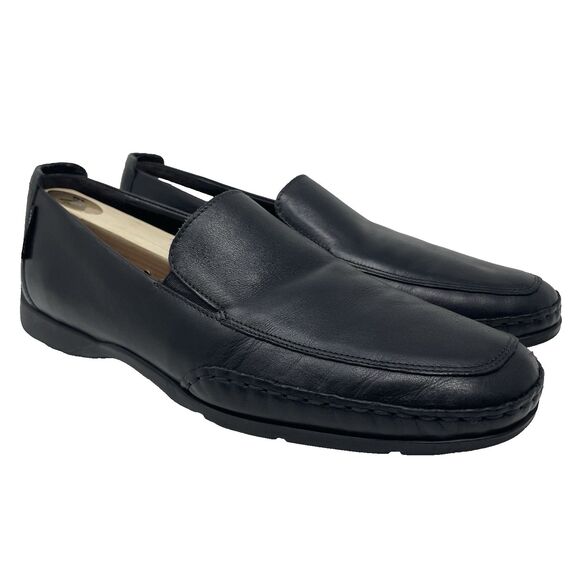 Mephisto Edlef Mens Black Leather Casual Slip On Loafers Shoes Size 10 /EUR 9.5 - Picture 1 of 9